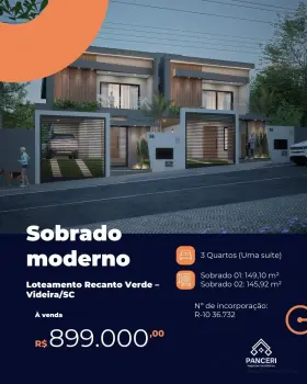 Imagem do anúncio: Vendo Sobrado Em Videira, Santa Catarina No Bairro Recanto Verde - Cód. b40bf726cd902cc339b31083a670144d