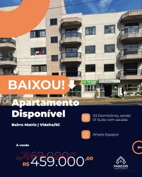 Imagem do anúncio: Vendo Apartamento Em Videira, Santa Catarina No Bairro Matriz - Cód. 2cd24d397ccb80f0bf40855b68f3c571