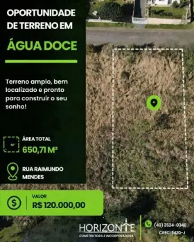 Imagem do anúncio: Vendo Terreno / Lote / Condomínio Em Água Doce, Santa Catarina No Bairro Centro - Cód. 79e90fc318aa9f1ca8ee986b421e1937